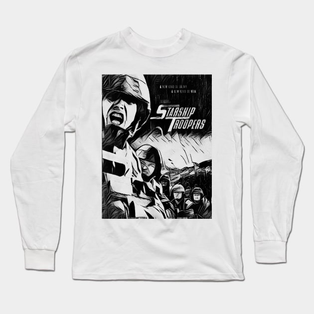 starship troopers Long Sleeve T-Shirt by RetroScribbles